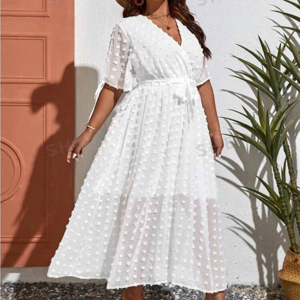 White midi dress